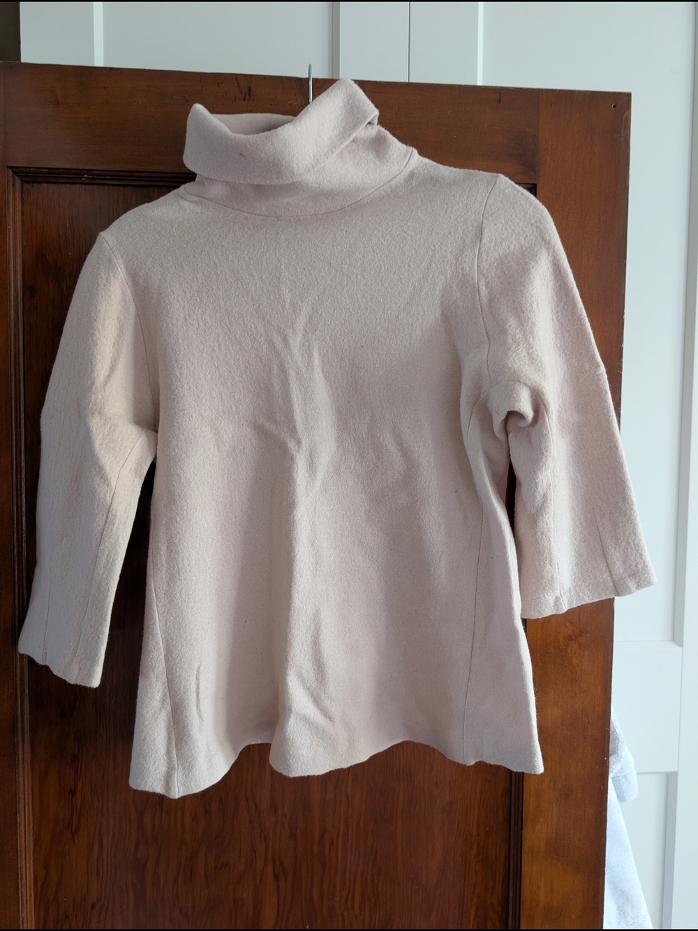 COS Pale Pink Turtleneck Three-Quarter Sleeve Sweater Size S